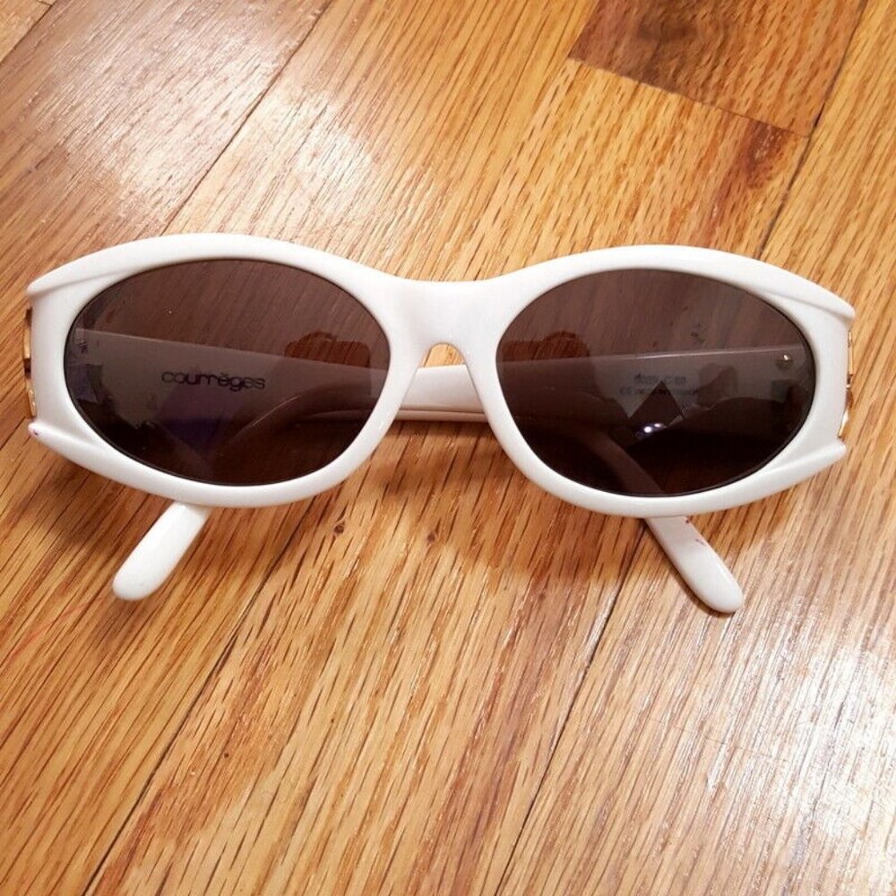 Courreges White Oval Sunglasses